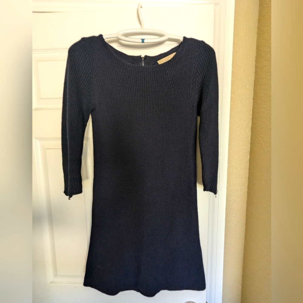 Navy sweater dress